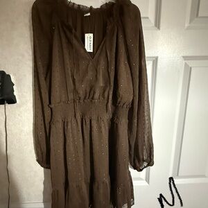 Old Navy Long Sleeve Brown Dress